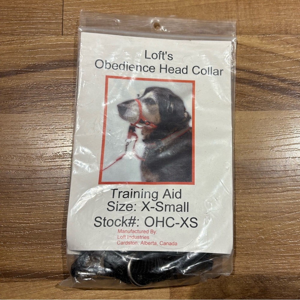 Loft’s Obedience Head Collar Dog Halter Size X-Small Black Gentle Leader Train